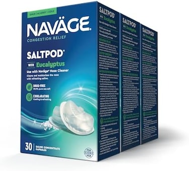 Navage Eucalyptus Saltpod Bundle: 3 Eucalyptus Saltpod Capsule 30-Packs (90 Saltpods)