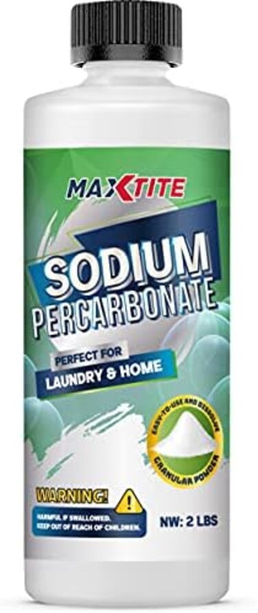 Sodium Percarbonate (2 Lbs) - 100% Pure - Solid Hydrogen Peroxide/Oxygenated Bleach - Multi-Use Cleaner For Home &amp; Laundry - Hdpe Container W/Resealable Child Resistant Cap