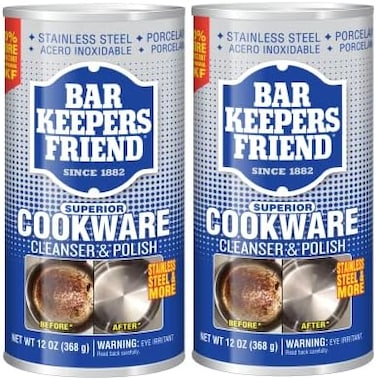 Bar Keepers Friend Cookware Cleanser &amp; Polish - 12Oz (2 Pack)