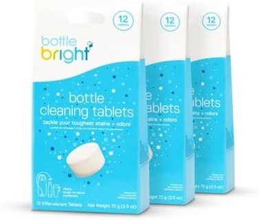Bottle Bright 3 Pack (36 Tablets)- Clean Stainless Steel, Thermos, Tumbler, Insulated, Plastic And ReUSAble Water Bottles &ndash;Bottle Bright Cleaning Tablets Are Easy And Safe To Use