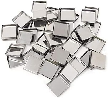 56Pcs Metal Empty Square Metal Pans Make Up Tins Eyeshadow Blush Lipstick Organizer For Cosmetic Palettes (26Mm, Height: 5Mm)