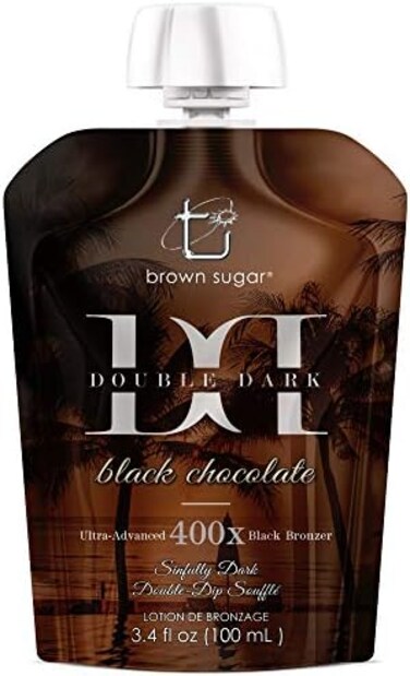 Ultra Advanced 400X Double Dark Black Chocolate Bronzer 100ml Indoor Tanning Lotion Portable Travel Pouch