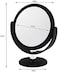 Two-Sided Makeup Mirror, 12X Magnification, Soft Touch - Midnight Matte