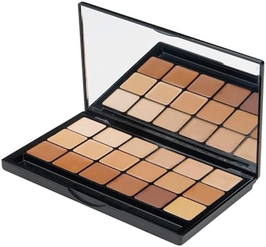 Graftobian Creme Foundation Super Palette Makeup Kit - 18 Warm Hd Full Coverage Pigment Concealers For Smooth, Buildable Application And Creaseless Finish