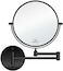 Gotonovo Wall Mounted Magnifying Mirror Pivoting Arm Double Sided Swivel Makeup Vanity Black Telescoping Handheld Mirror 20Cm 10 Magnification