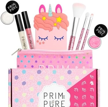 Real Natural Organic Makeup Kit For Kids - Eyeshadow, Mineral Blush Gift Set For Play Dates &amp; Birthday Parties (Pink)