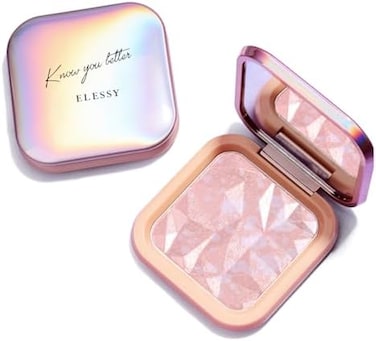 Elessy Highlighter Makeup Palette Long Lasting Face Highlighter Powder Shimmer Highlight Palette Suit All Skin Tones-Rainbow Glow
