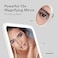 Fancii Rechargeable LED Travel Makeup Mirror With 3 Color Settings - Detachable 10X Magnifying Mirror, Dimmable Touch Light, Adjustable Kickstand, Lighted Portable Vanity Mirror (Aura Go 2)