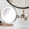 Jerdon Lighted Makeup Mirror Wall Mounted Makeup Mirror With 5X Magnification And Wall Mount Arm, 9.5" Diameter Mirror With Nickel Finish Wall Mount, Direct Wire, Hl1016Nld