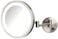 Jerdon Lighted Makeup Mirror Wall Mounted Makeup Mirror With 5X Magnification And Wall Mount Arm, 9.5" Diameter Mirror With Nickel Finish Wall Mount, Direct Wire, Hl1016Nld