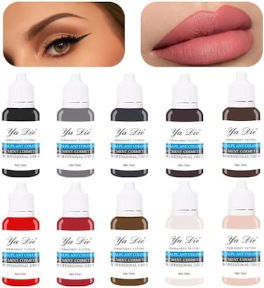 Baodeli 10Pcs Eyebrow Lips Tattoo Permanent Makeup Tattoo Ink Pigment Cosmetic Natural Microblading Color Pigment