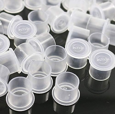 Kansphy Tattoo Ink Caps,300Pcs Large Size 17Mm X 14Mm Plastic Disposable Microblading Tattoo Pigment Self Standing Cups,Tattoo Supplies Ink Holder