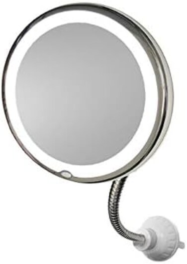 مرآتي المرنة بتكبير 5X مقاس 7 بوصات مرآة مكياج مستديرة مرنة للاستخدام في المنزل والحمام مع أكواب شفط قوية للغاية كما تشاهد على التلفزيون