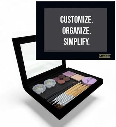 Z Palette Extra Large Deep Black Empty Magnetic Makeup Palette With Clear Window