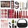 مجموعة مكياج كاملة الكل في واحد من Miss Rose M، مجموعات مكياج نسائية متعددة الأغراض، للمبتدئين والمحترفين على حد سواء، سهلة الحمل (أسود)