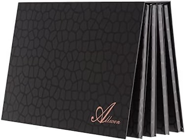 لوحة مغناطيسية من Allwon مكونة من 4 طبقات على شكل كتاب، صندوق تخزين لوحة مكياج فارغة كبيرة لظلال العيون وأحمر الخدود وبودرة أحمر الخدود (أسود)