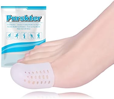 قبعات أصابع القدم من الجل، واقيات أصابع القدم، وأكمام قابلة للتنفس، مادة جديدة، للبثور، والذرة، وأصابع القدم المطرقة، وفقدان أظافر القدم، وتخفيف آلام الاحتكاك والمزيد (10 قطع لإصبع القدم الكبير)