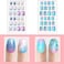 Laza (120 Count (Pack Of 1), Silver Pearl) - 120Pcs Children Nails Press On Pre-Glue Full Cover Nail Tips Kit Glitter Gradient Colour Rainbow Short Artificial False Nail Kits Lovely Christmas Gift ...