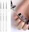 Tinsow 3Pcs Professional Nail Art Brush Set Liner Pens Striping Brushes For Short Strokes, Details, Blending, Elongated Lines Etc (Transparent)