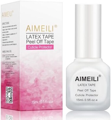 شريط لاصق سائل قابل للتقشير من أيميلي، مصحح طلاء الأظافر، حماية البشرة، حماية الأصابع، لفن الأظافر، سائل باليسيد عديم الرائحة، أبيض، 15 مل