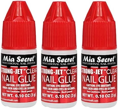 3Pcs Mia Secret Strong-Jet Clear Nail Glue With Calcium &amp; Vitamin E