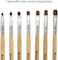 Winstonia 7Pcs Uv Gel Polygel Nail Brush Set For Nail Tips Builder &amp; Overlay, Gel Polish Application, Extensions, Assorted Oval Size Brushes, Wooden Allure