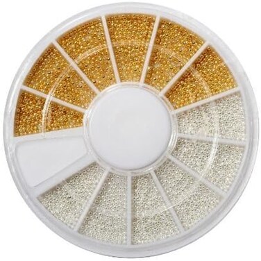 350Buy Gold &amp; Silver Caviar Bean Bead Steel Ball Bead Nail Art Decoration For Acrylic Nail