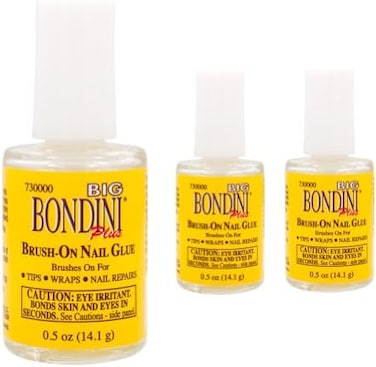 Big Bondini Brush On Nail Glue .5Oz (Pack Of 3)