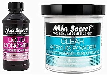 Mia Secret 4Oz Liquid Monomer + 4Oz Clear Acrylic Powder Nail Art System