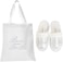 White Crystal Open Toe Spa Slippers And Tote Bags Wedding Bride Gift Hen Party