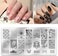 Nail Art Plates, Nail Art Stamping Kit, Pack Of 5 Nail Stamp Plates, Nail Plates, Nail Stencils, Stencil Nails