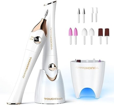 طقم مبرد أظافر كهربائي احترافي للعناية بالأظافر مع مجفف بالأشعة فوق البنفسجية، أدوات أظافر أكريليك، ملمع أظافر، مجموعة العناية بأظافر القدمين مع 5 ملحقات (ذهبي) Tb-1335