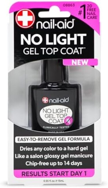 No-Light Gel Top Coat, Clear, 0.55 Fluid Ounce