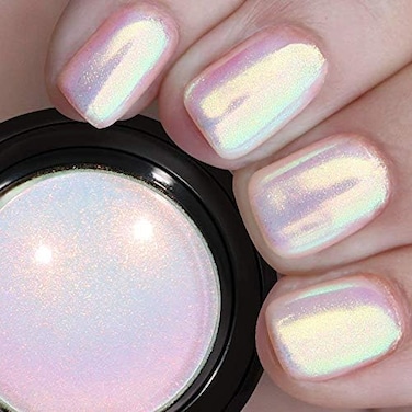 Pretty Diva Mermaid Chrome Nail Powder, Neon Iridescent Unicorn Nail Powder Manicure Pigment For Nail Art