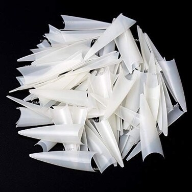 Yimart (Natural) - 500Pcs Acrylic Medium Long Stiletto Nail Tips Easy Coffin Nails Sharp False Nail Art Tips For Nails Salon (Natural)