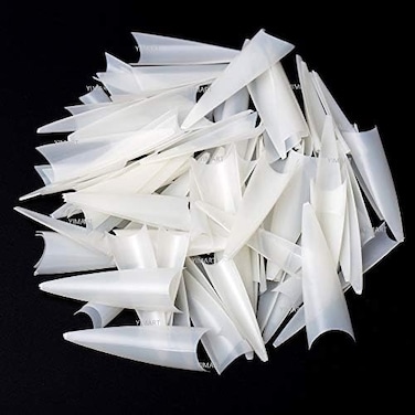 Yimart (Natural) - 600Pcs Acrylic Medium Long Stiletto Nail Tips Easy Coffin Nails Sharp False Nail Art Tips For Nails Salon (Natural)