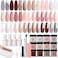 29 Pcs Dip Powder Nail Kit Starter, 20 Colors Summer Pastel Pink Red Orange Glitter Acrylic Dipping Powder Liquid Set With Base&amp;Top Coat Activator French Nail Art Manicure Diy Salon Gifts