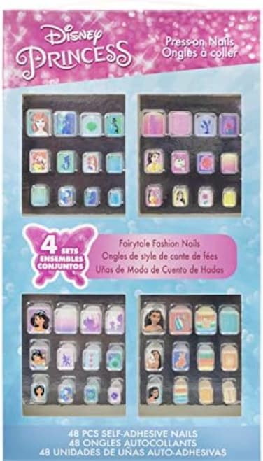 تاونلي جيرل أميرات ديزني 48 قطعة اضغط على الأظافر