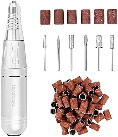 جهاز حفر أظافر كهربائي محمول احترافي بسرعة 35000 دورة في الدقيقة، مانيكير وباديكير وتلميع الأظافر، طقم أدوات حفر مع أشرطة صنفرة لأظافر الجل الأكريليكية