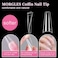 Morgles Clear Acrylic Nail Tips, 500 Pcs Coffin Nails Clear Fake Nails Half Cover French False Nail Tips With Glues 1Pc Nail Clipper Cuticle Pusher And Fork,3Pcs Nail Files With Case