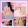 Morgles Clear Acrylic Nail Tips, 500 Pcs Coffin Nails Clear Fake Nails Half Cover French False Nail Tips With Glues 1Pc Nail Clipper Cuticle Pusher And Fork,3Pcs Nail Files With Case
