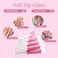 Morgles Clear Acrylic Nail Tips, 500 Pcs Coffin Nails Clear Fake Nails Half Cover French False Nail Tips With Glues 1Pc Nail Clipper Cuticle Pusher And Fork,3Pcs Nail Files With Case