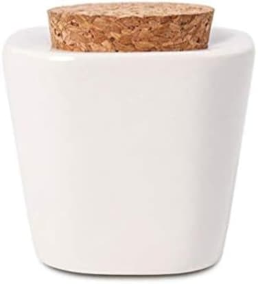 1 Pcs Porcelain Dappen Dish With Soft Wooden Cap Nail Art Acrylic Liquid Powder Dappen Dish Nail Art Tools Porcelain Cup Porcelain Dappen Cup Cube Container Bottle Holder Nail Beauty Accessory (White)