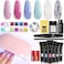 Saviland Poly For Nail Gel Kit - Glitter Poly Nails Gel With Nail Dryer Nail Extension Gel Kit Nail Enhancement Builder Gel Kit For Nail Manicure Beginner Starter Kit All-In-One