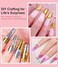 Chrome Nail Powder 6 Jars Rose Gold Mirror Effect Manicure Pigment Glitter Dust For Salon Home Diy Nail Art Deco With 6 Eyeshadow Sticks