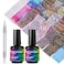 Burano Nail Foil Glue Gel, 15ml 2 Bottles With 100Pcs Foil Sticker Nails Foils Adhesive And Rubber Nail Push Pen For Designer Transfer Gel Polish