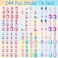 Thrilez 144 Pieces Kids Press On Nails Grils, Children Fake Nails Artificial False Nail Tips Pre Glue Full Cover Short Acrylic Nails For Girls Kids Nail Art Decoration (Rainbow Sky)