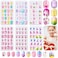Thrilez 144 Pieces Kids Press On Nails Grils, Children Fake Nails Artificial False Nail Tips Pre Glue Full Cover Short Acrylic Nails For Girls Kids Nail Art Decoration (Rainbow Sky)