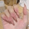 Press On Nails Extra Long Pink Acrylic Nails Coffin Nail Tips Glossy Fake Nails (Pink)