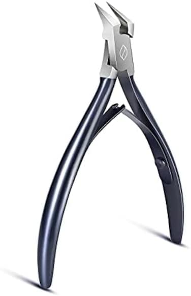 Toenail Clipper Straight Blade For Ingrown And Thick Nails - Stainless Steel And Sharp Pointed Tip Ingrown Nail Clipper &ndash; Wide Jaw Toe Nail Cutter Podiatry Tool Dark Gray